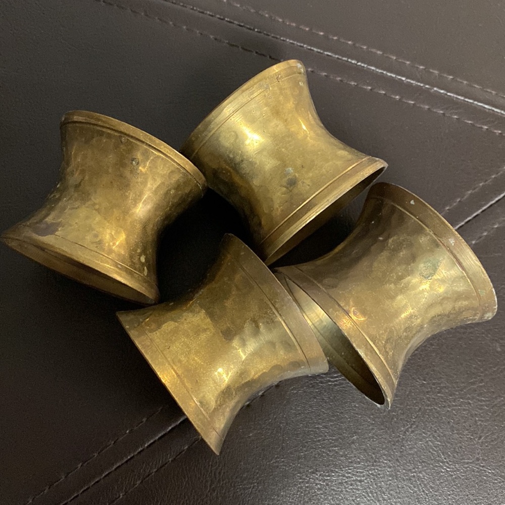 Vintage 4- Brass napkin holders